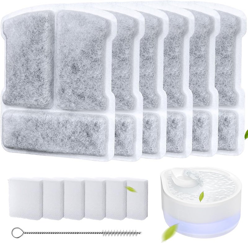 Ellenpent 6 Pack Filters for Cat Water Fountain, Compatible with 2.5L Cat Water Fountain for CH-IWD004 - Image 1